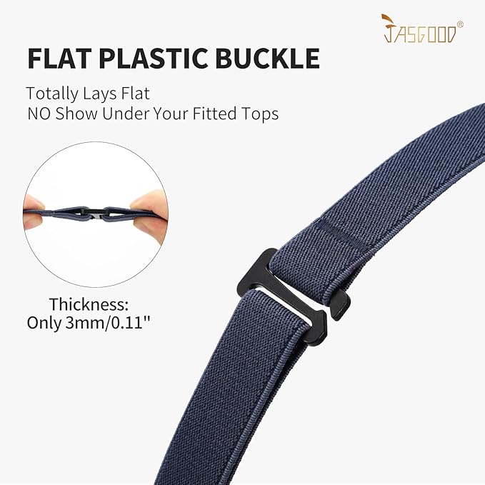 JASGOOD Women No Show Stretch Belt Elastic Web Strap Belt - Image 4