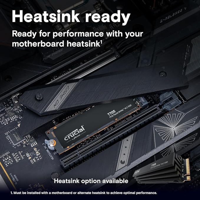 Crucial T705 PCIe Gen5 NVMe 1TB SSD, TLC NAND, Intel & Ryzen Compatible - Image 4