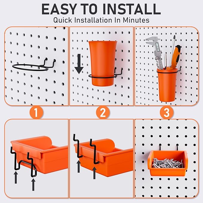 INCLY 330PCS Upgraded Pegboard Accessories Organizer Kit, Peg Board Hooks - Image 6