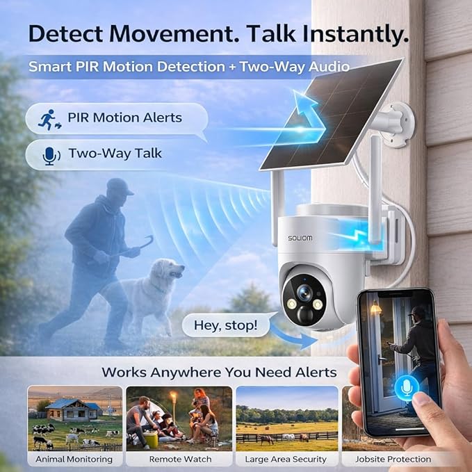 SOLIOM 4G LTE Cellular Security Camera, No WiFi Security Camera, Security - Image 5