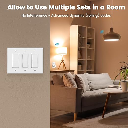 SURAIELEC Wireless Light Switch, Remote Control Outlet, Decorator Rocker Wall - Image 4
