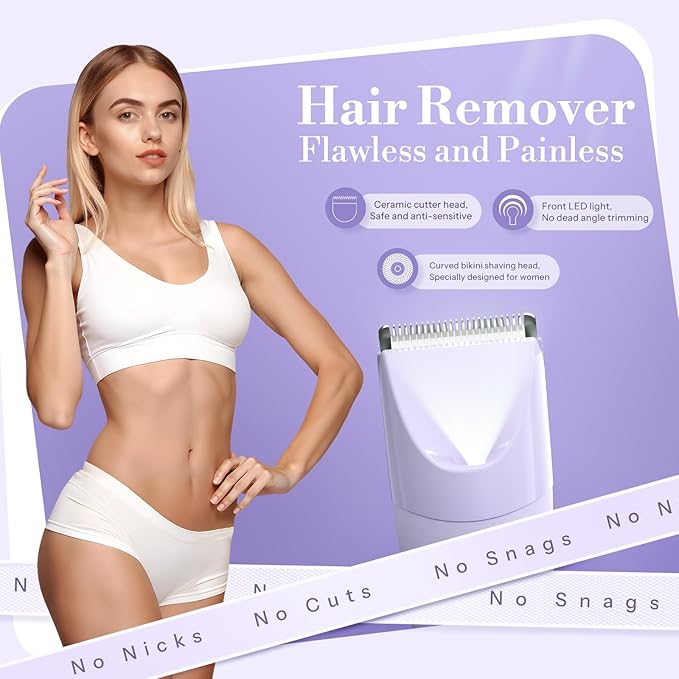 Bikini Trimmer for Women, Flyant 2 in 1 Electric Shaver for Women, Pubic Hair - Image 4