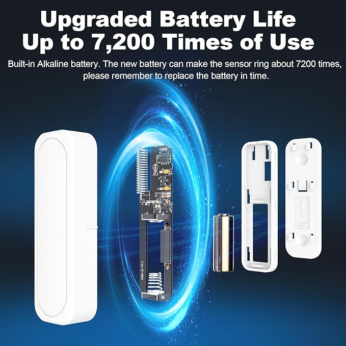 Door Chime, Satisure Wireless Door Open Contact Sensor Alarm Chime - Image 2