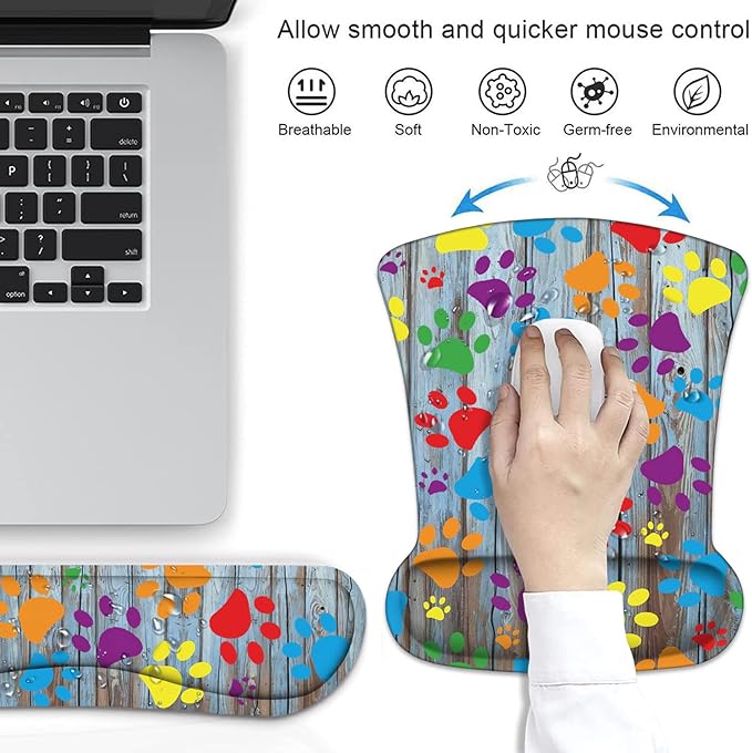 Ergonomic Mouse Pad Wrist Support and Keyboard Wrist Rest Set - Image 2