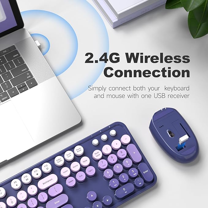 MOFII Wireless Keyboard and Mouse Combo, Full Size 2.4G Plug and Play - Image 2