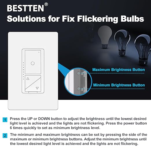 BESTTEN 5 Pack Super Slim Digital Dimmer Light Switch - Image 7