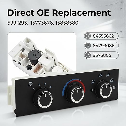 599-293 A/C Control Switch Air Conditioning Climate Control Module, Front - Image 5