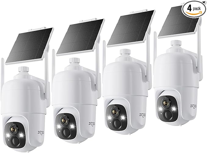 Dzees Solar Security Cameras Wireless Outdoor, 2K Battery Powered Security by Dzees
