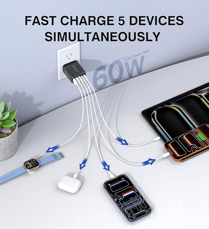 60W USB C Wall Charger Block, Galaxy S24/S23 - Image 2