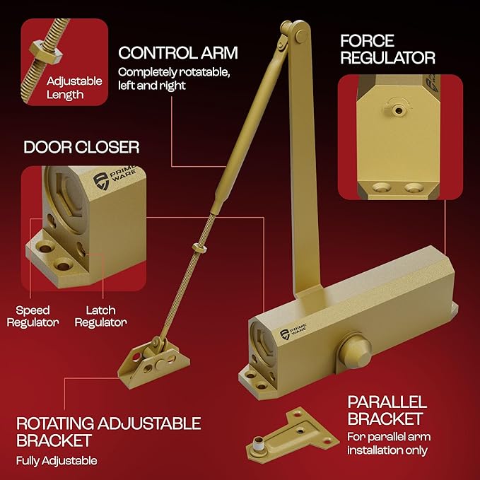 PrimeWare DC-600 Automatic Adjustable Door Closers - Image 4