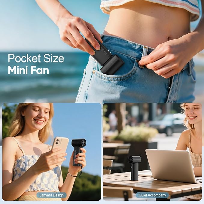 K-RUNMAN Portable Handheld Turbo Fan, 5 Gear Wind, Battery Operated, LED Display - Image 7