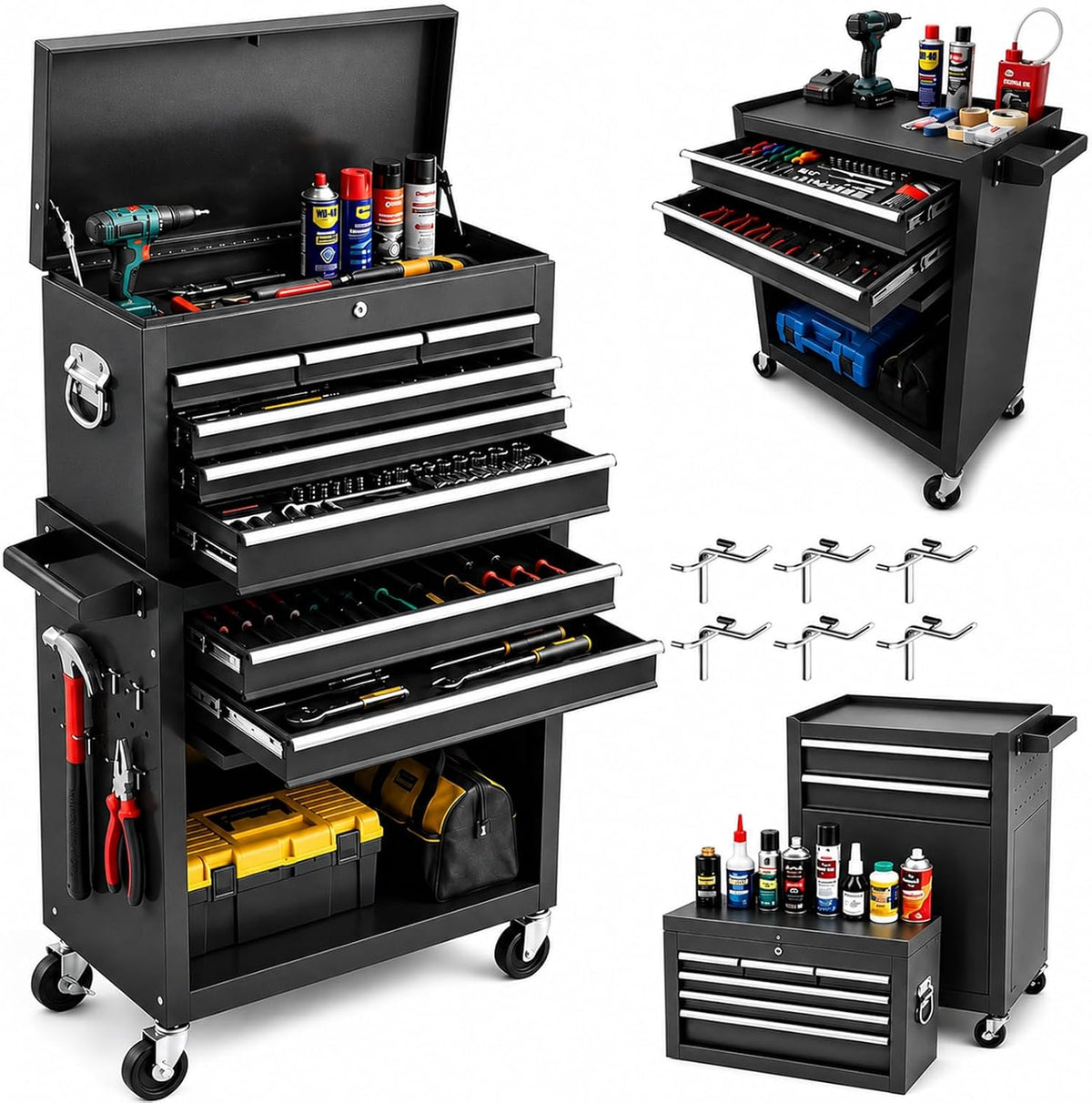 rolling tool chest - 8 drawers tool box, main product view