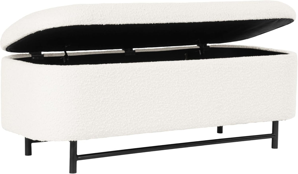 homepop 46" ellipse storage bench with metal legs, main product view