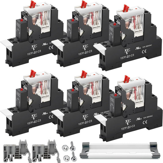 6 Pcs 8Amp Mini Relay Switch 110V 120V AC