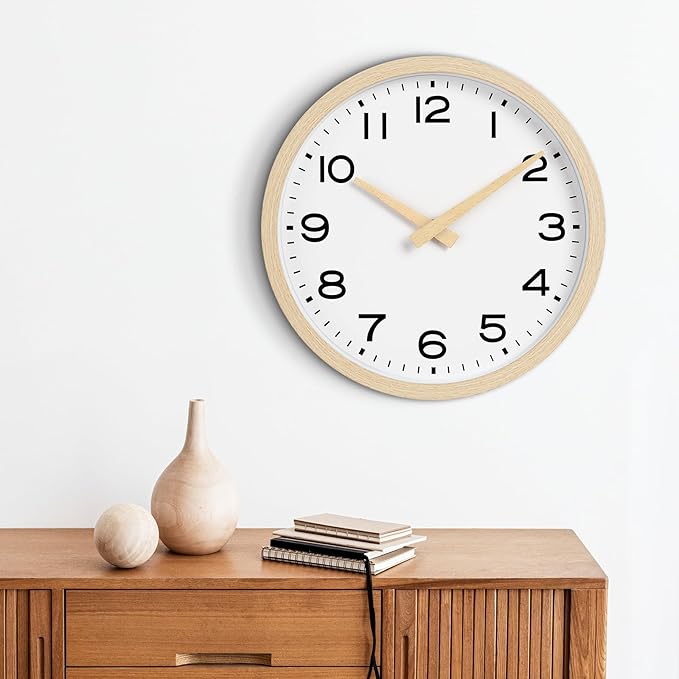AKCISOT Wall Clock, Boho Kitchen 10 Inch Wall Clocks Battery Operated Non - Image 6