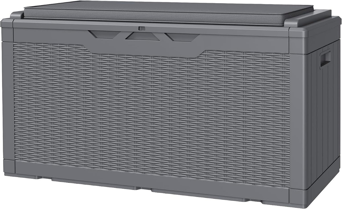 jummico 100 gallon with cushion deck box, waterproof, main product view