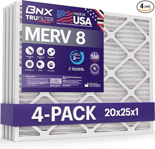 BNX TruFilter 20x25x1 Air Filter MERV 8 by BNX