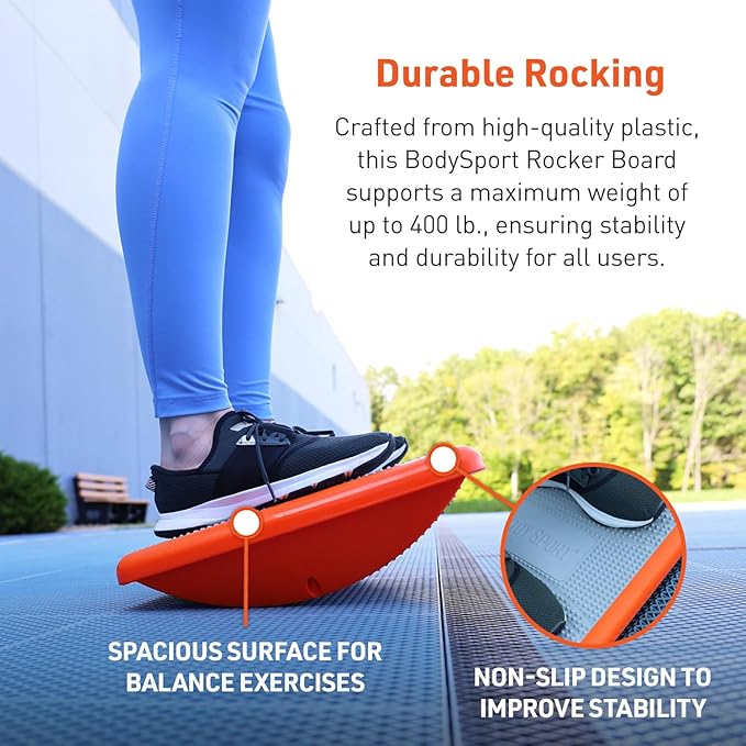 Body Sport Rocker Board for Balance Training, Standing Desk, Physical Therapy & - Image 2