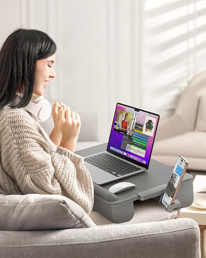 SAIJI Lap Desk with Cushion, Computer Laptop Stand, Lap Laptop Table, Built-in - Image 6