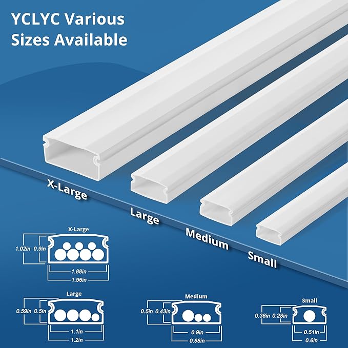136in Cord Hider for Wall Mount TV, YCLYC 8Pack Cable Hider Kit, Paintable - Image 5