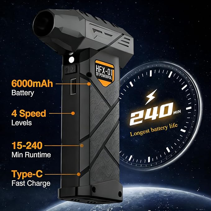 PURECOTERA Powerful Car Vacuum Cleaner, Compressed Air Duster - 6000 mAh - Image 6