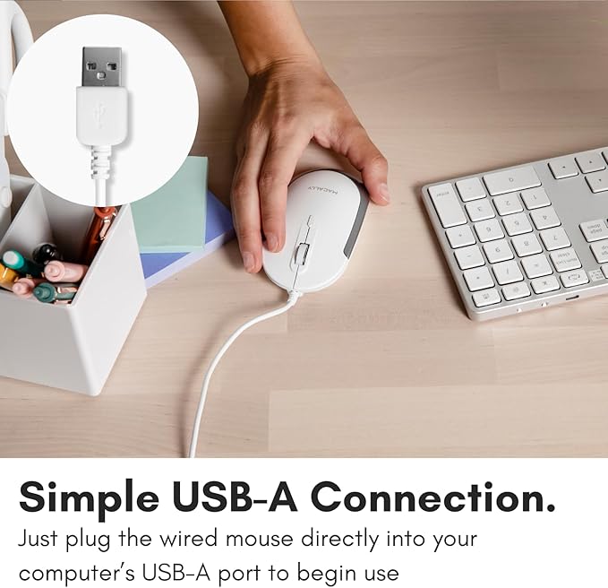Macally Silent Wired Mouse - Image 3