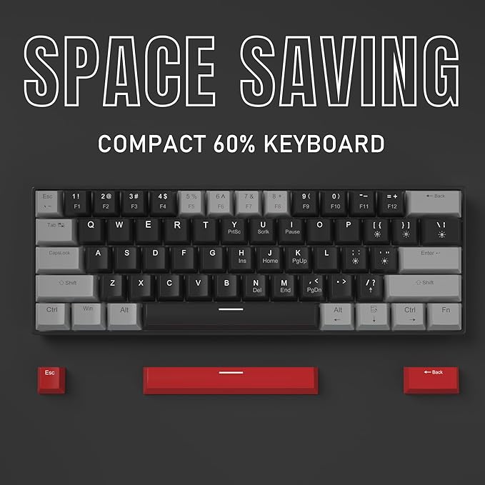 Camiysn 60% Mechanical Gaming Keyboard, Mixed Color Keycaps Gaming Keyboard - Image 4