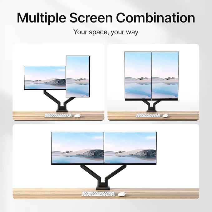 monTEK Dual Monitor Mount Monitor Arms - Image 4
