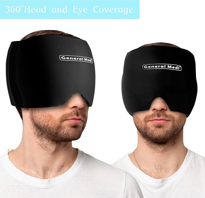 General Medi Headache & Migraine Ice Wrap Cap, Cold Therapy Migraine Relief Hat - Image 2