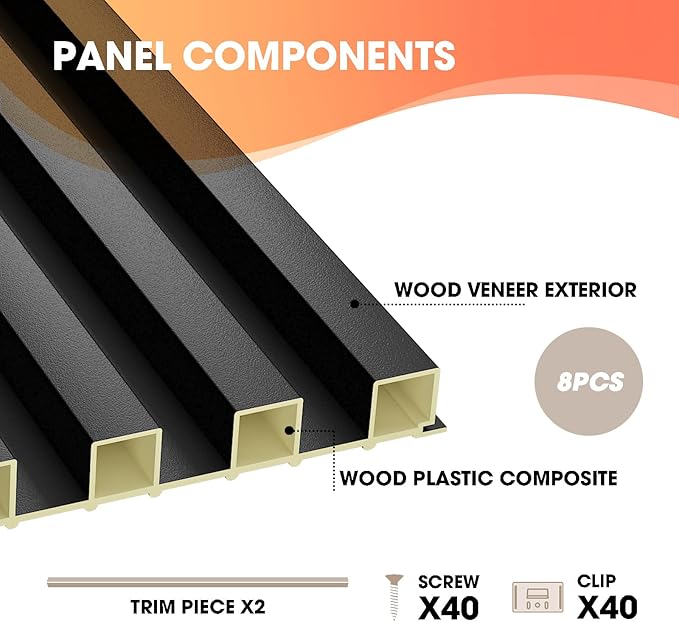 OUZUGIE WPC Acoustic Slat Wall Paneling, Living Room, TV Background, Study Room - Image 4