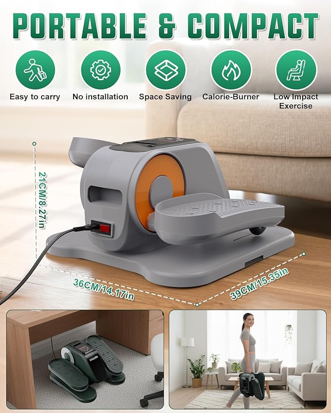 VIVURN® 019 Under Desk Elliptical 12 Adjustable Speeds Motorized Leg Exerciser - Image 7