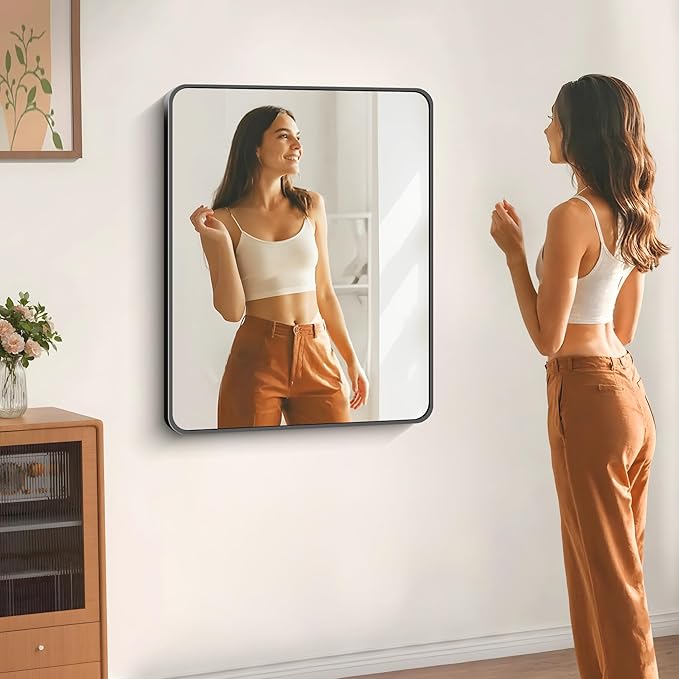30" x 36"Bathroom Mirror, Matte Black Wall Mirror - Image 2