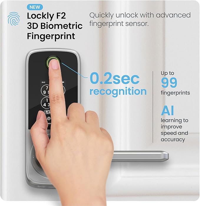 Lockly Smart Lock Secure Pro, Fingerprint Door Lock, Keyless Entry, Built-in - Image 5