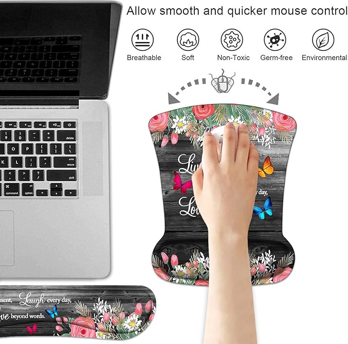 Keyboard Wrist Rest and Mouse Pad Wrist Support Set - Image 2