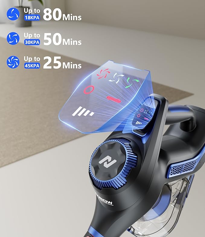 Nvriow Cordless Vacuum Cleaner for Home, 45Kpa Stick Vacuum, Max 80mins Runtime - Image 5