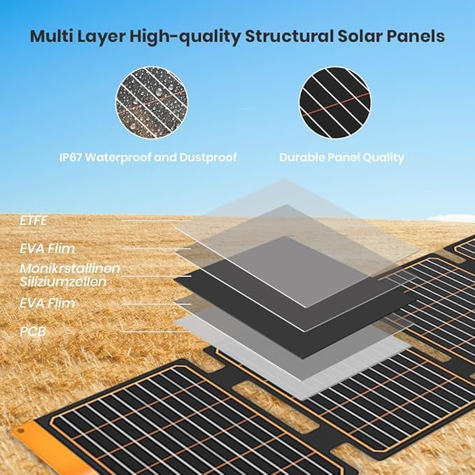 FlexSolar 40W Portable Solar Panel Folding Solar Panel - Image 3
