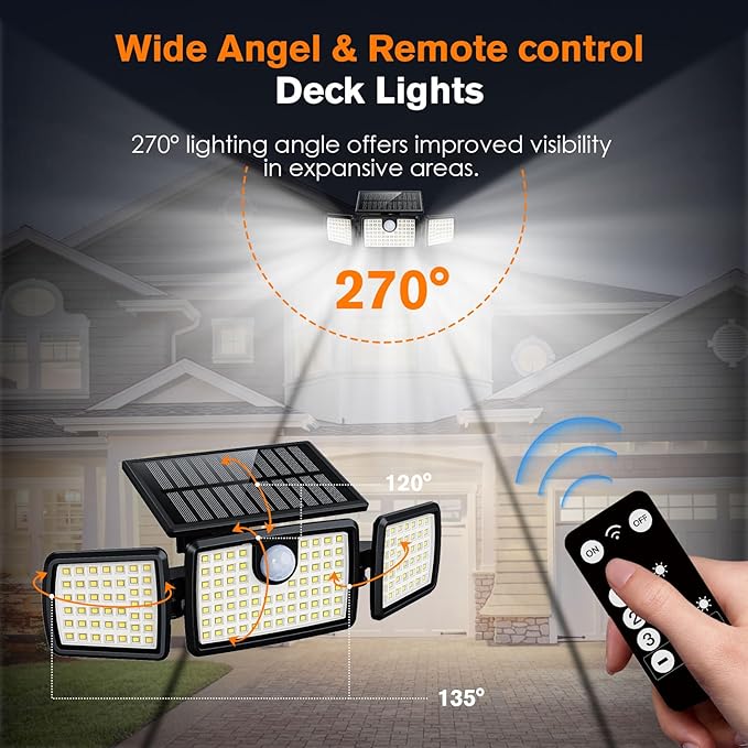Solar Lights Outdoor, Quick Charge Solar Motion Deck Lights Outdoor - Image 5