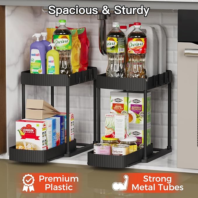 Ukeetap Multi-Purpose Pull-Out Storage Organizers, Under Sink/Cabinet - Image 3