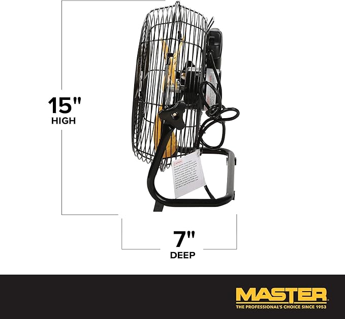 Master Professional 12 inch High Velocity Powerful Direct Drive Steel Floor Fan - Image 2