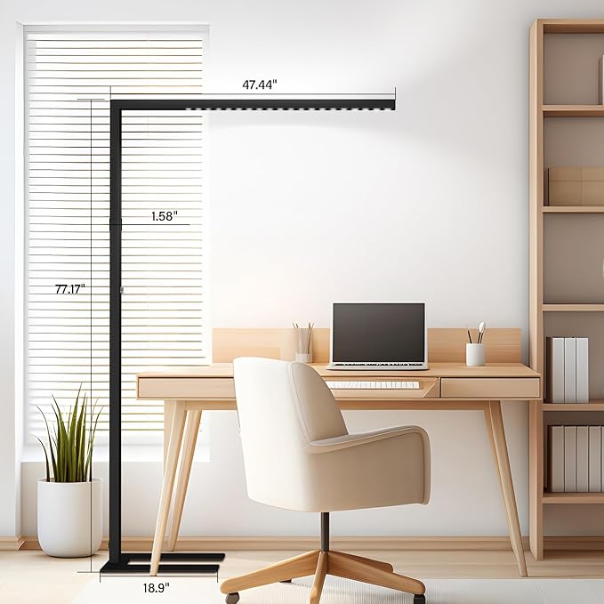 STERREN 77" LED Floor Lamp, 7350LM Dimmable Eye-Care Standing Piano Lamp - Image 2