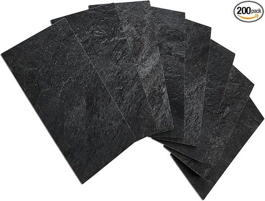 AULIGET 200 Pieces Black Slate Peel and Stick Backsplash Wall Tiles, Laundry by AULIGET