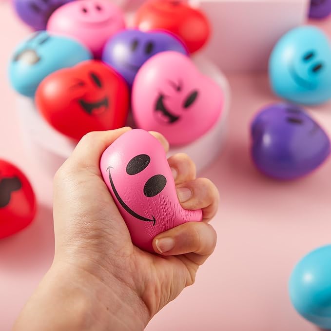 JOYIN 15 Pcs Valentines Heart Shape Stress Ball, Valentine's Day 3 inch Heart - Image 6