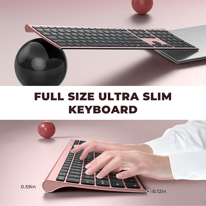 Wireless Keyboard and Mouse, Vssoplor 2.4GHz Rechargeable Compact Quiet - Image 2