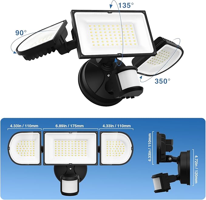 150W Motion Sensor Lights Outdoor - Image 3