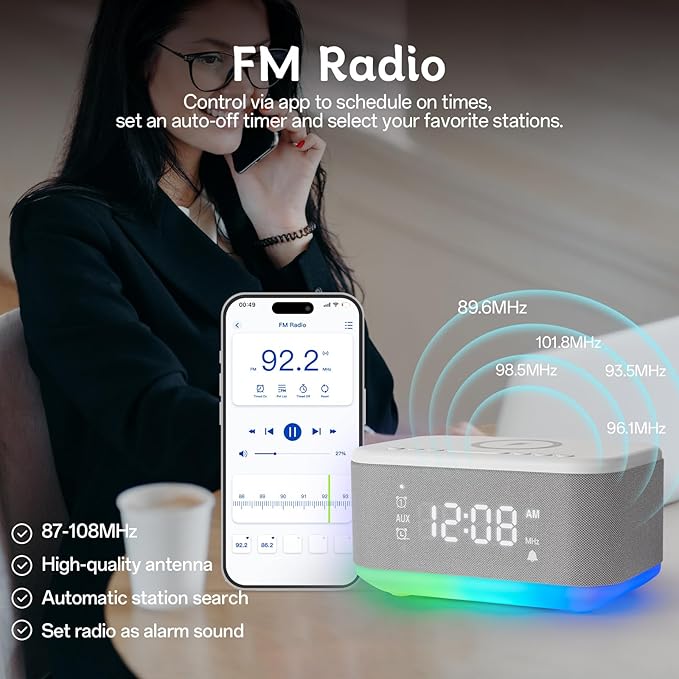 Bluetooth Alarm Clock Radio Bedroom, Digital Dual Alarm Clock Bedroom - Image 7
