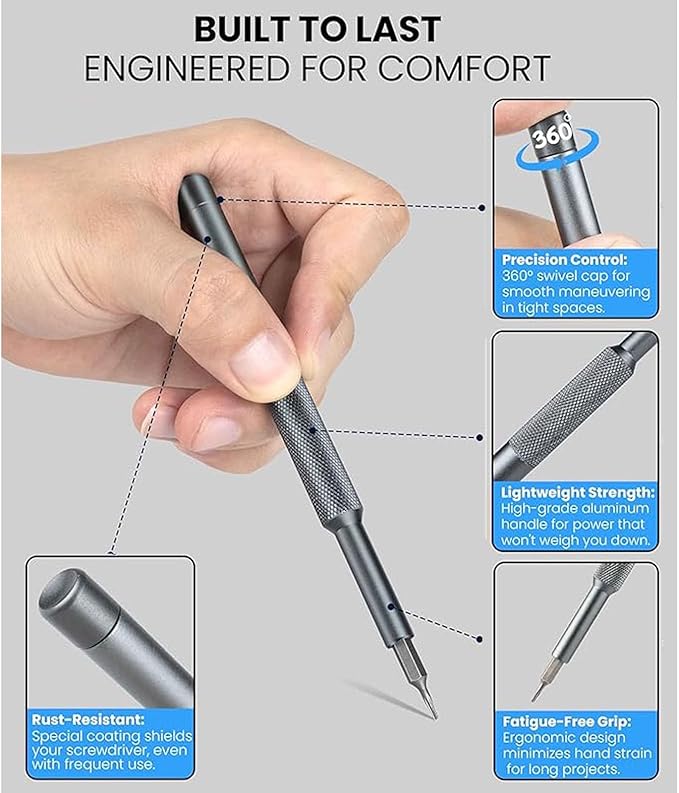 Card Holder 25-IN-1 Precision Small Screwdriver Set, Professional Mini Bit Tool - Image 6