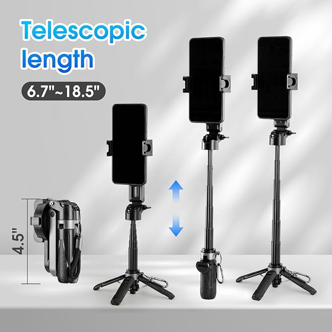 Magnetic Tripod for Phone, 2 in 1 for Magsafe Stand＆ Clip Portable Pocket Size - Image 2