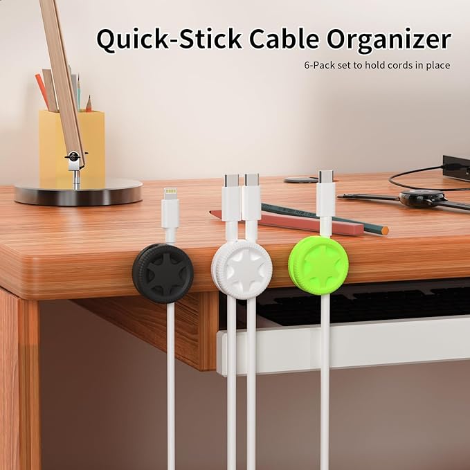 XenovaX 6 Pack Cord Organizer Clips - Image 5