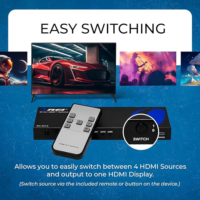 OREI 8K eARC HDMI 2.1 Switch 4x1, Switcher - Image 8