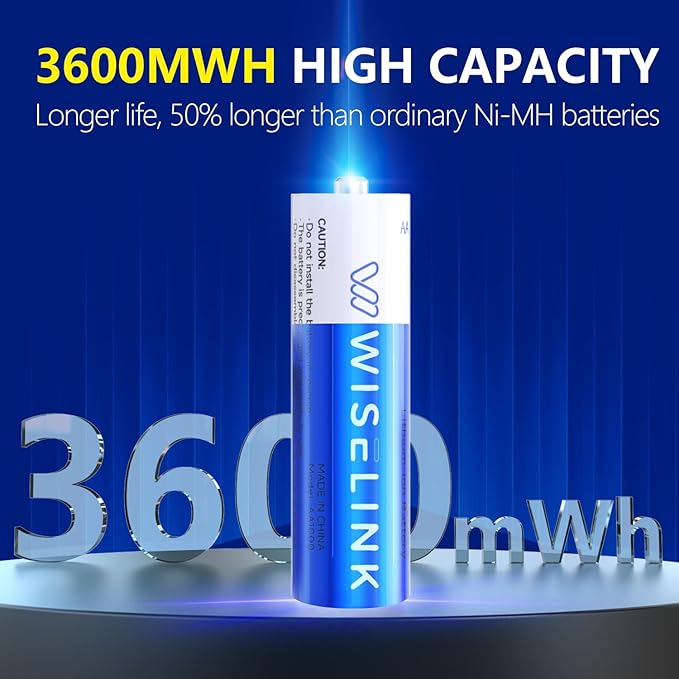 8-Pack Rechargeable AA Batteries Lithium - Image 3